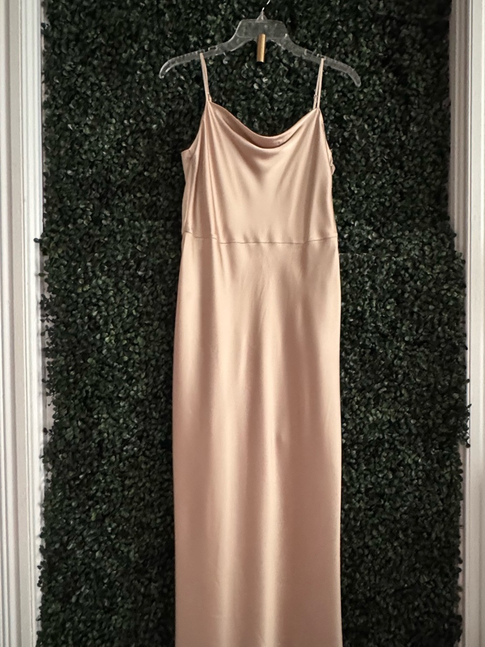 Satin Cowl Neck Slip Dress in Champagne